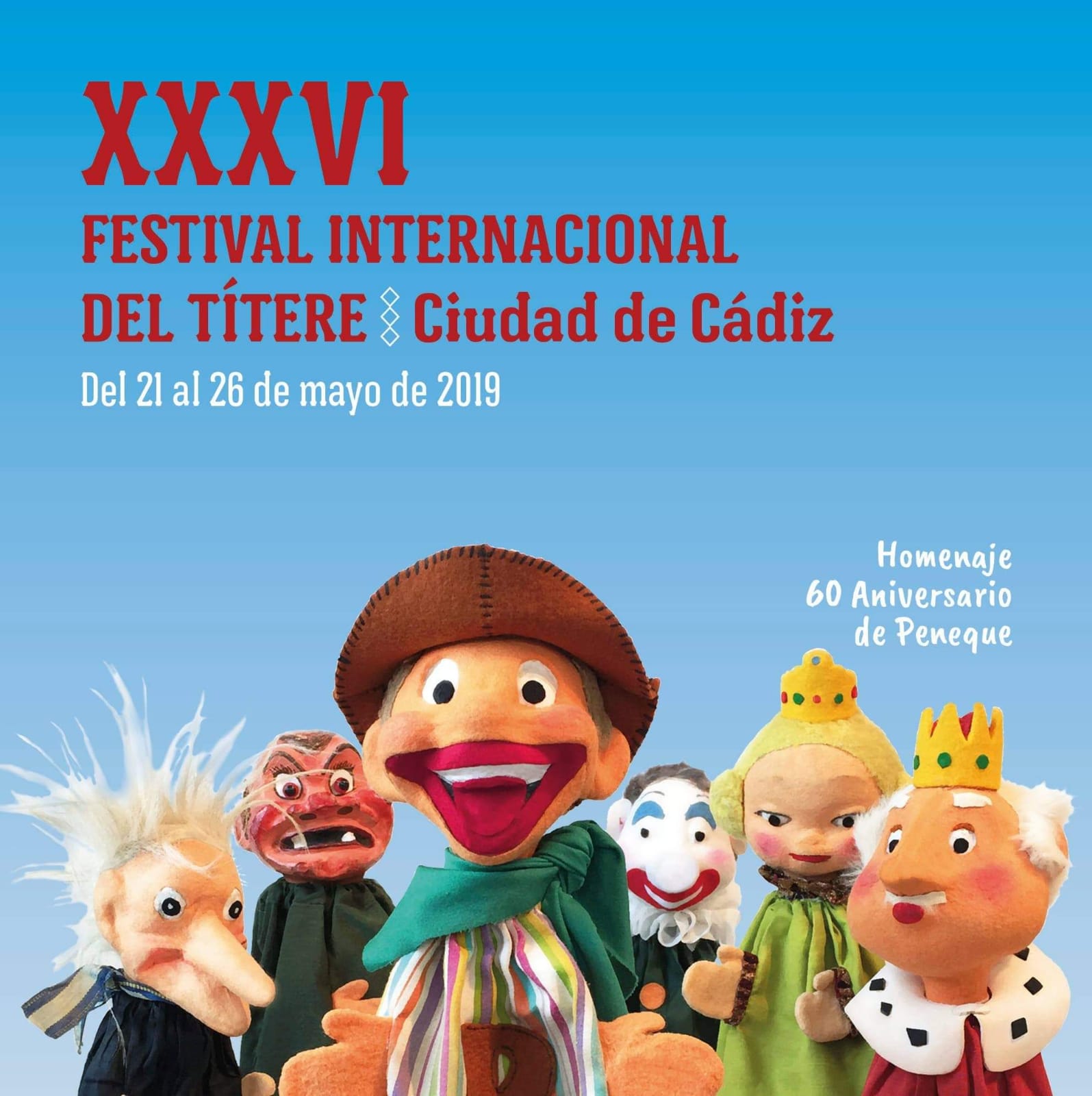 Del 21 al 26 de Mayo de 2019, XXXVI Festival Internacional del Títere (Ciudad de Cádiz) adondevoyconmifamilia cadiz niños