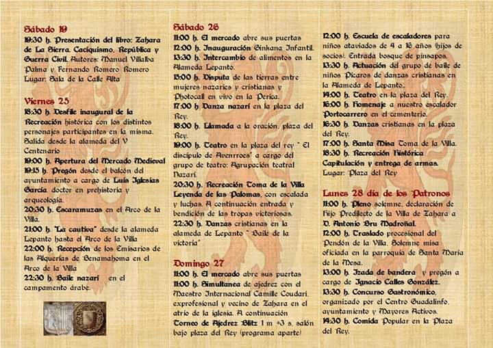 RECREACIÓN HISTÓRICA TOMA DE LA VILLA (ZÁHARA DE LA SIERRA) Del 25 al 27 de Octubre de 2019