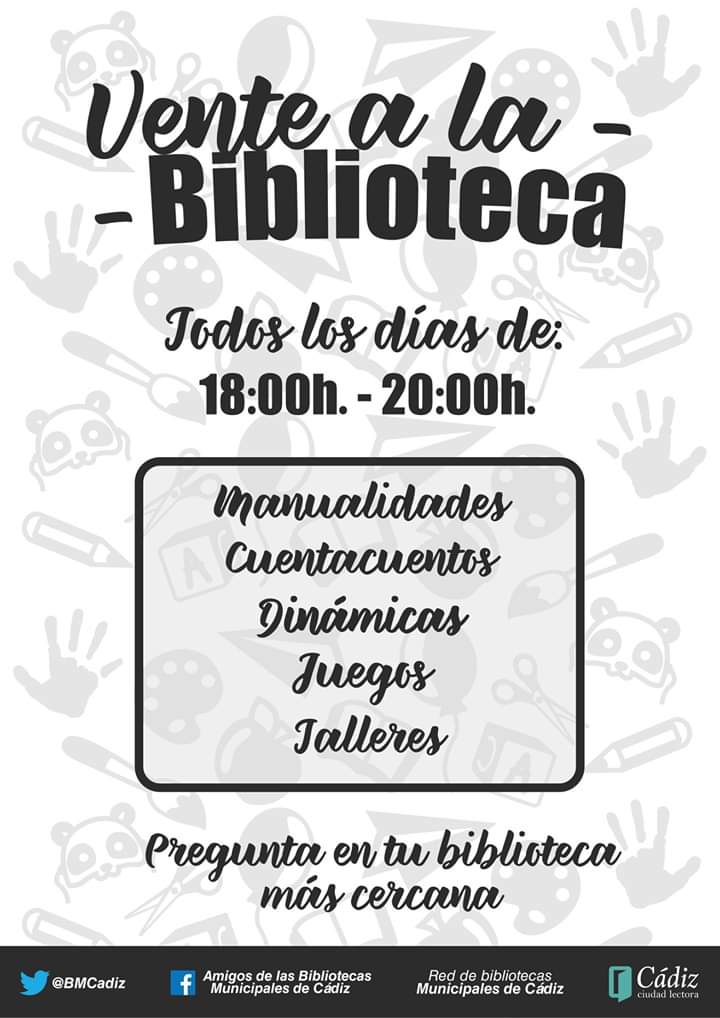 ACTIVIDADES BIBLIOTECAS PROVINCIAL Y MUNICIPALES 2019/ 2020 (CÁDIZ)
