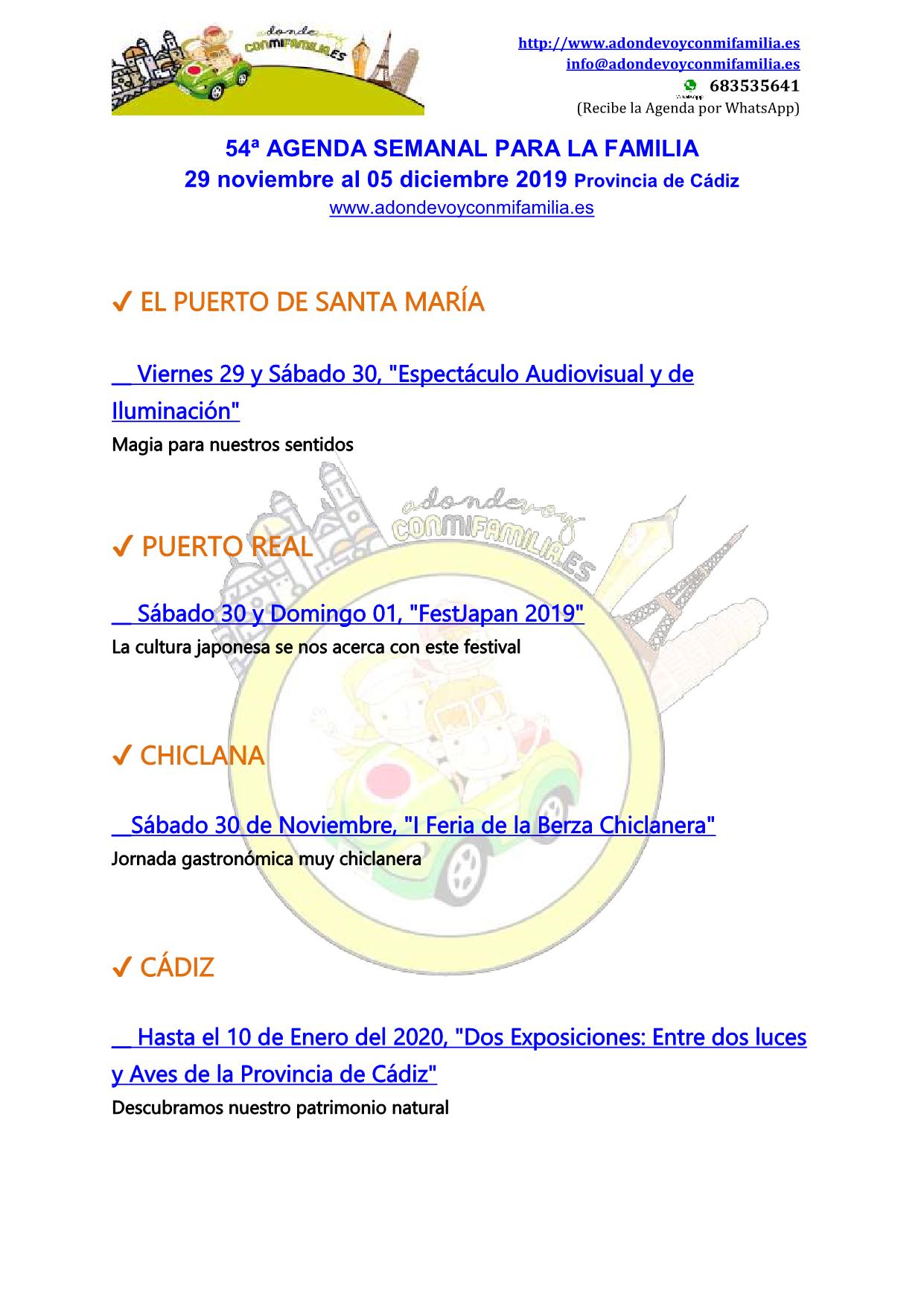 054 Agenda semanal familiar 29 nov al 05 dic 2019