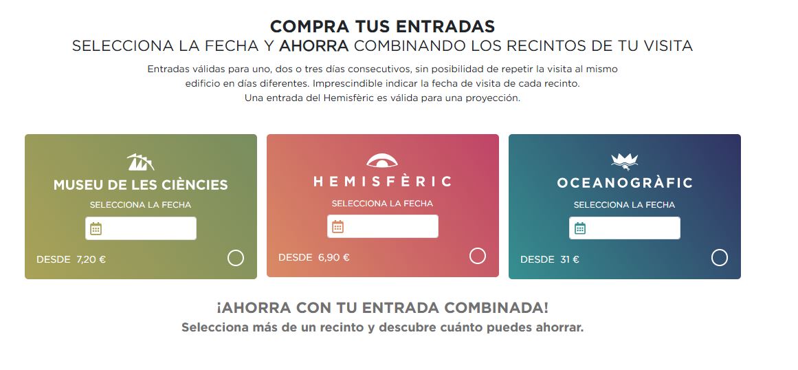 compra entradas ciudad artes y ciencias web