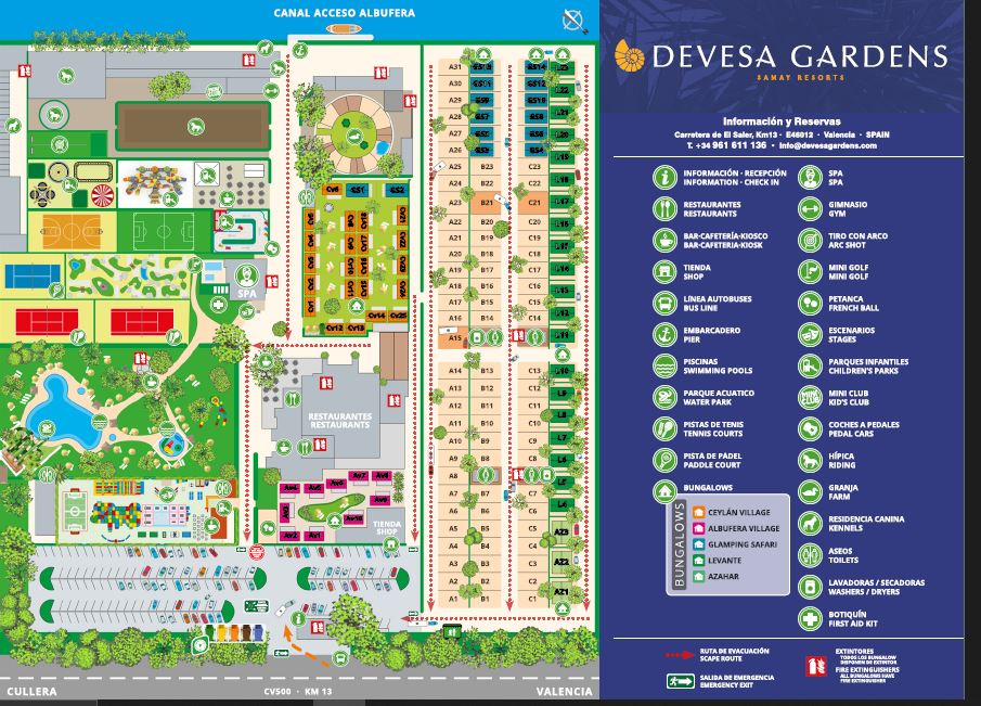mapa camping devesa garden resort adondevoyconmifamilia