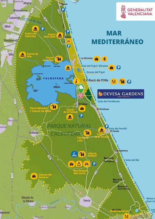 mapa parque natural albufera valencia