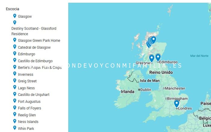 mapa viaje escocia y londres adondevoyconmifamilia